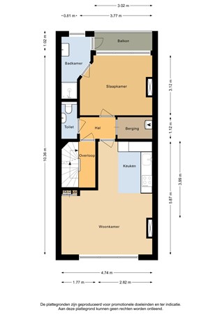 Floorplan - Millinxstraat 24A02, 3081 PN Rotterdam